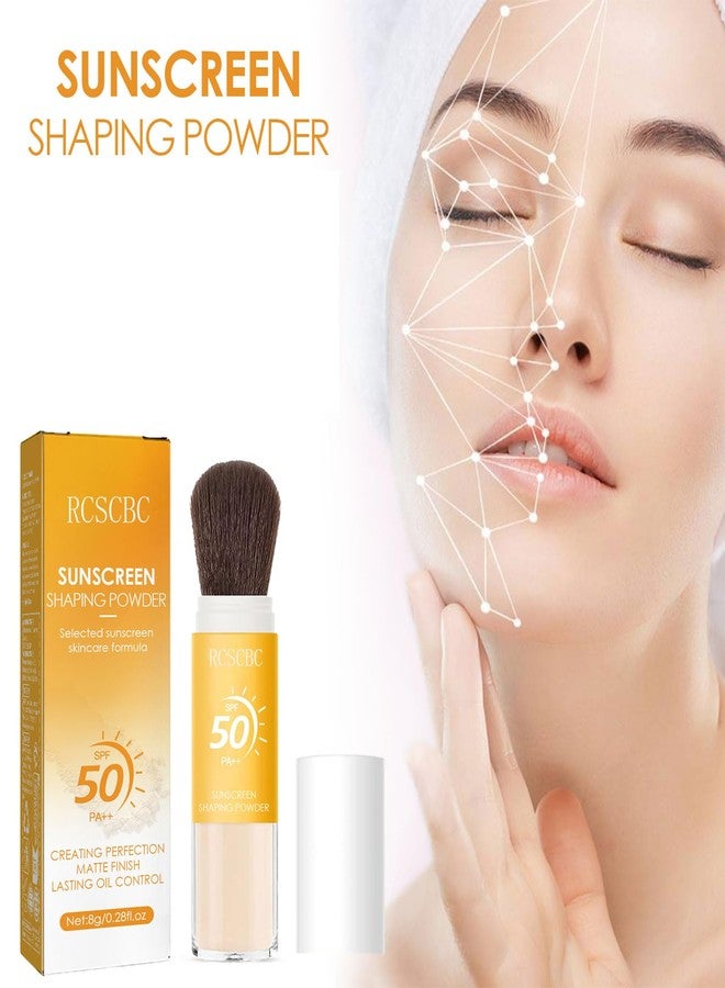 RCSCBC Powder sunscreen for face， SPF 50 Brush Sunscreen Powder for Face & Scalp,Lasting Lightweight Breathable, for All Skin (1PCS) - Image 2